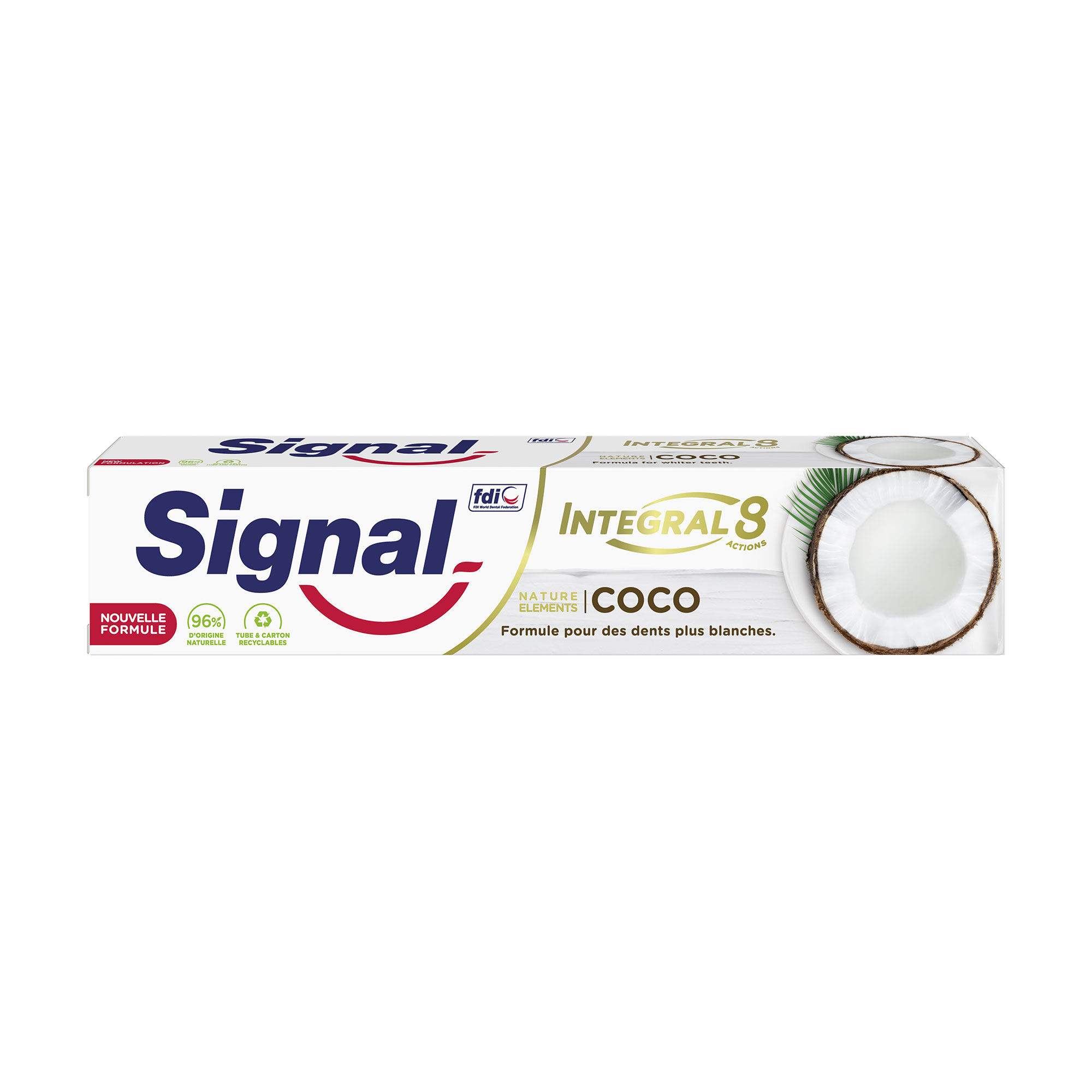 Відбілювальна зубна паста Signal Integral 8 Nature Elements з кокосом, 75 мл